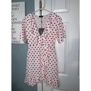 Pretty Little Thing White Ruffle Dress